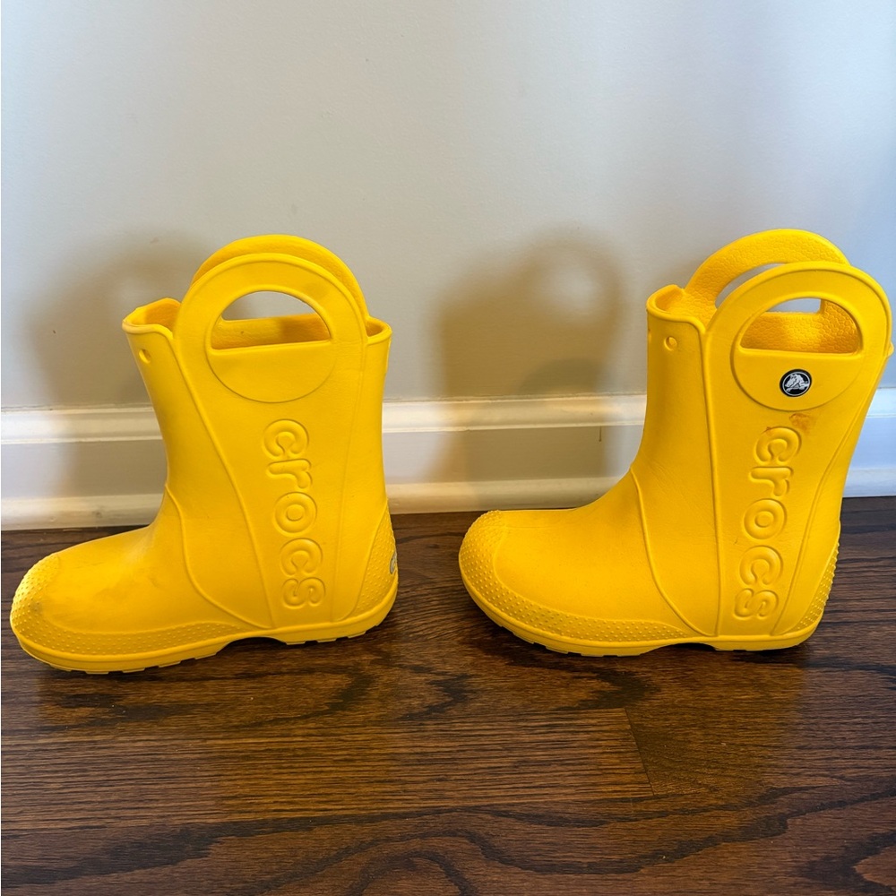 CROCS Kids Bright Yellow Rain Boots